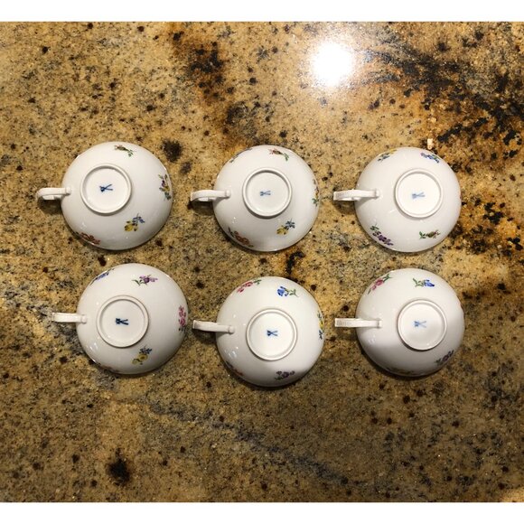 Set Of 6 Meissen Porcelain Hand Painted Cups - Picture 4 of 7